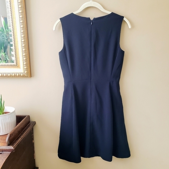Vince V-Neck Sleeveless Dress Navy Blue A-Line Mini Pockets Size 0 XS - Picture 5 of 10